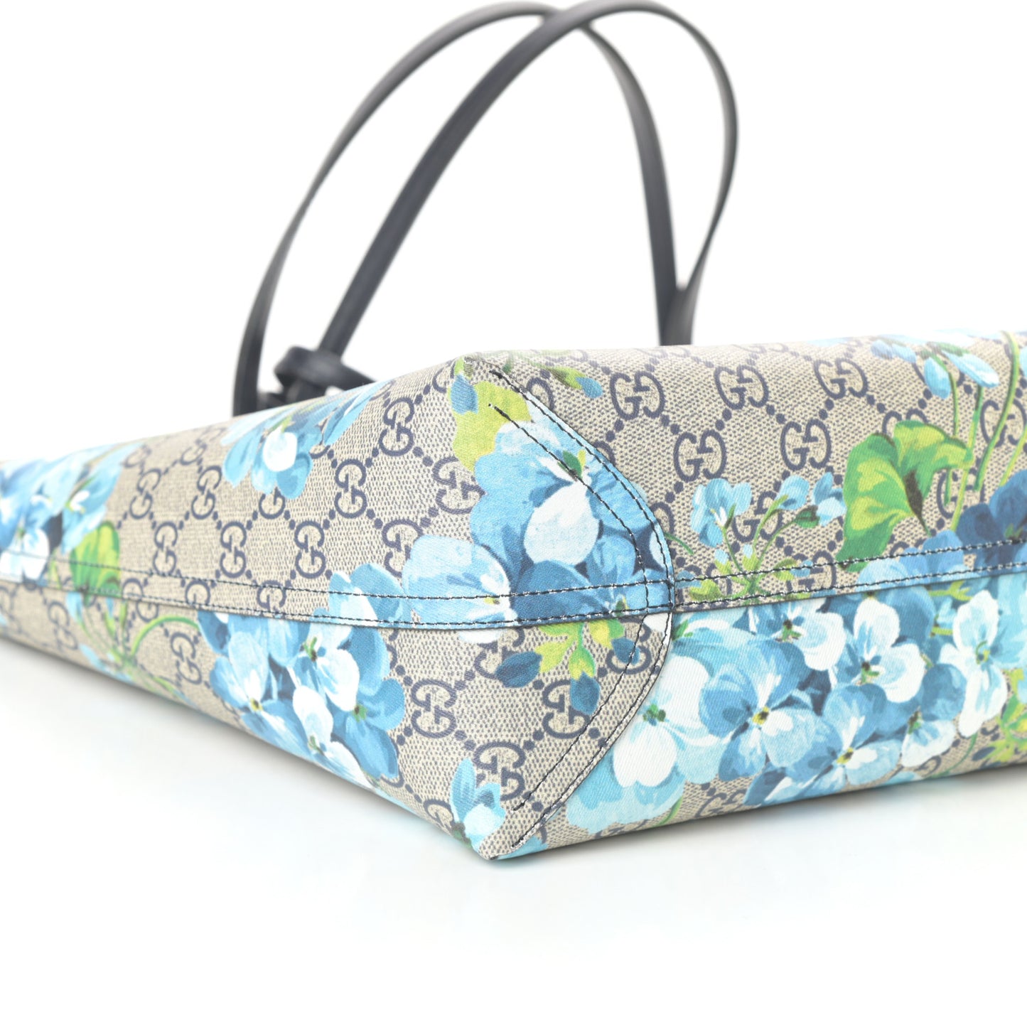GG Supreme Monogram Blooms Medium Reversible Tote Beige Blue Navy