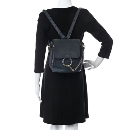 Chloe Suede Calfskin Small Faye Backpack Silver Blue 2 of 17