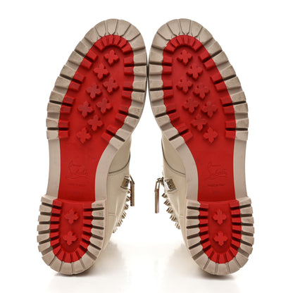 Christian Louboutin Calfskin Winter Spikes Combat Boots 38.5 White 6 of 8