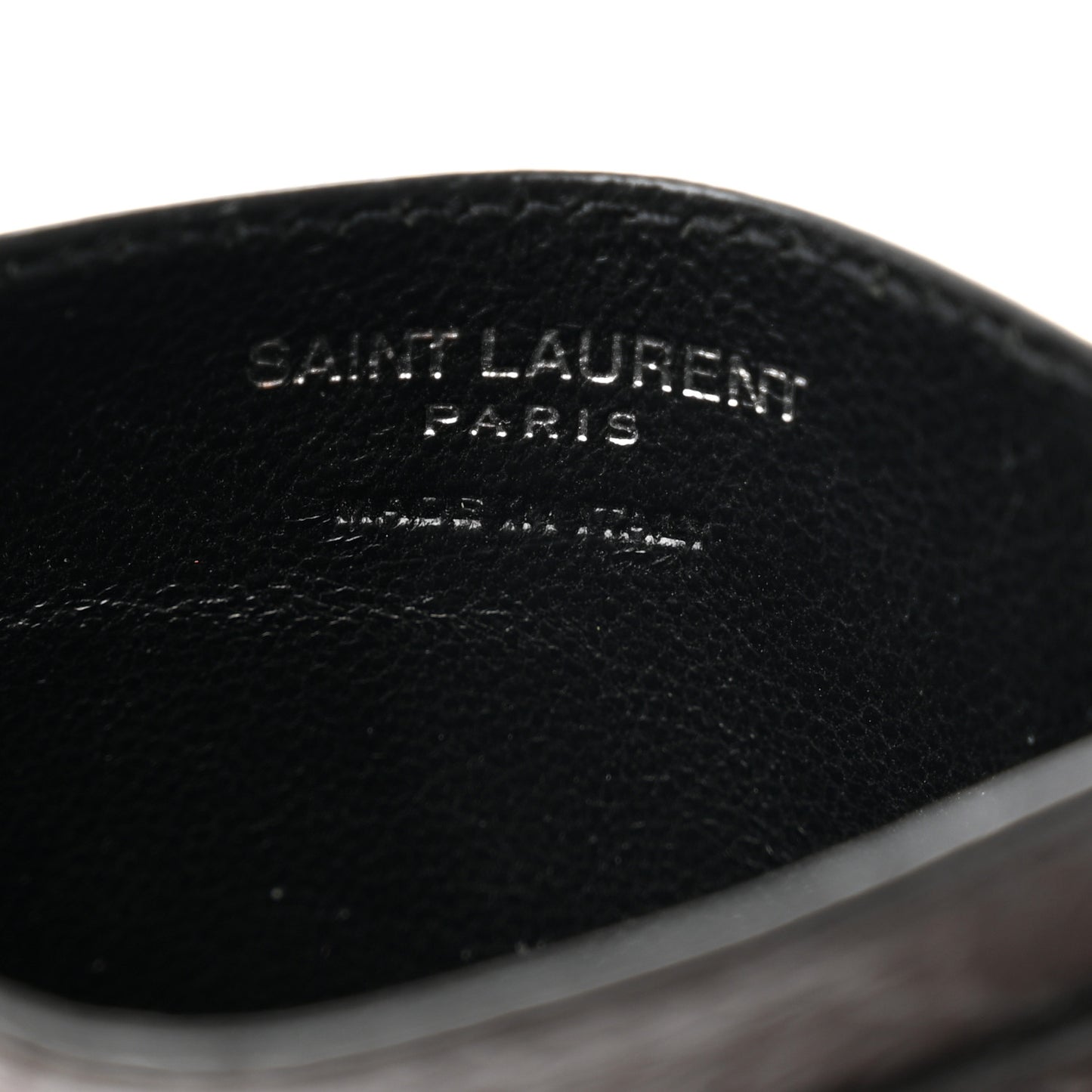 Calfskin Crocodile Embossed Monogram Credit Card Case Black