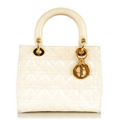 Christian Dior Patent Cannage Medium Lady Dior White 1 of 13