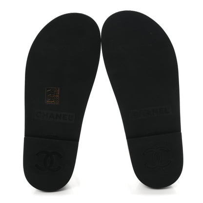 Chanel Lambskin Espadrille Sandals 37 Black 6 of 10