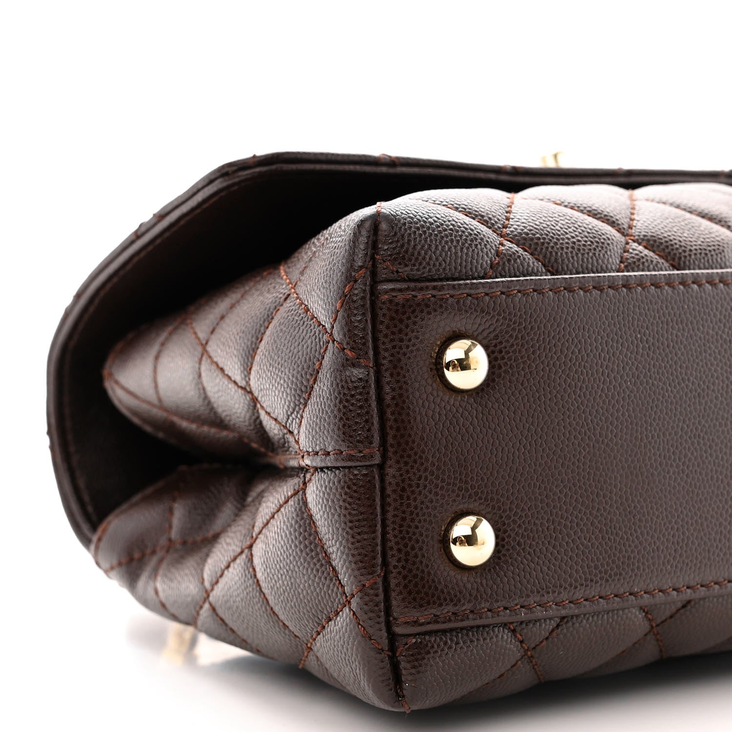 Chanel Caviar Quilted Mini Coco Handle Flap Dark Brown 9 of 10