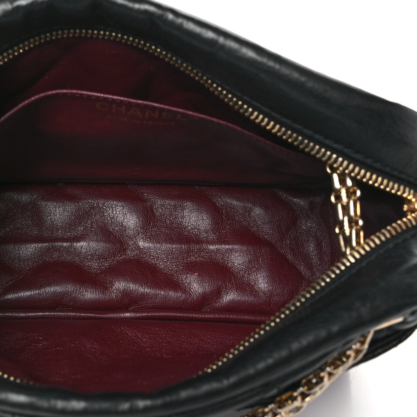 Aged Calfskin Quilted Small Reissue Camera Case Black