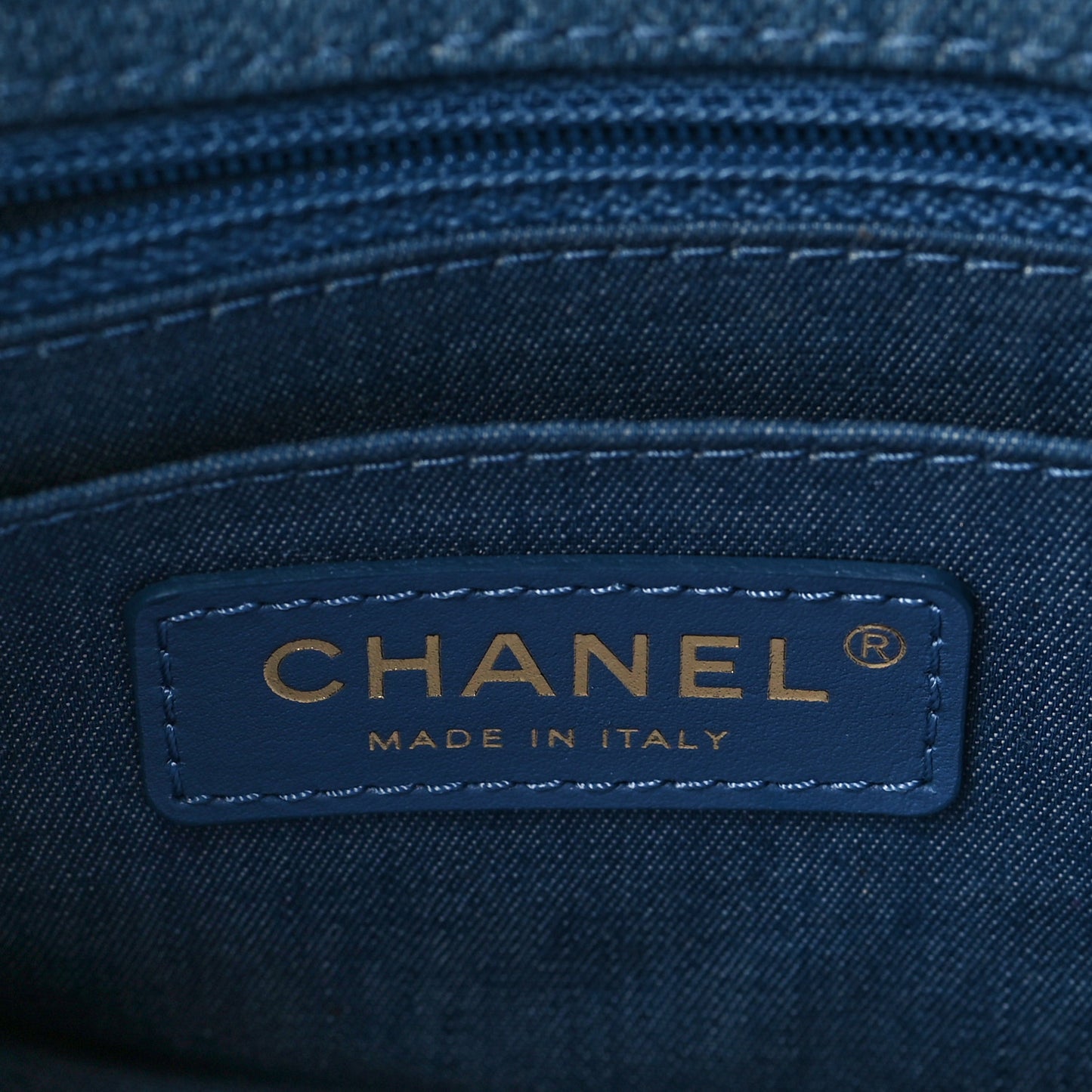 Denim Quilted Mini Pearl Crush Flap Blue