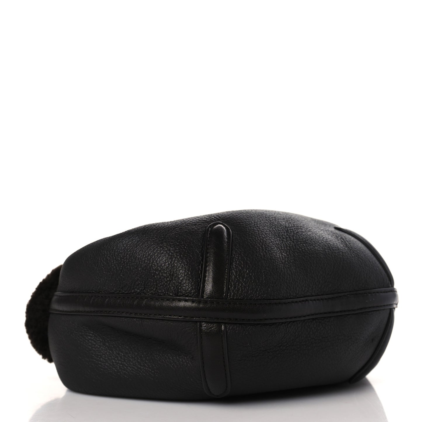 Calfskin Shearling Aviator Mini Jodie Dark Brown Fondant