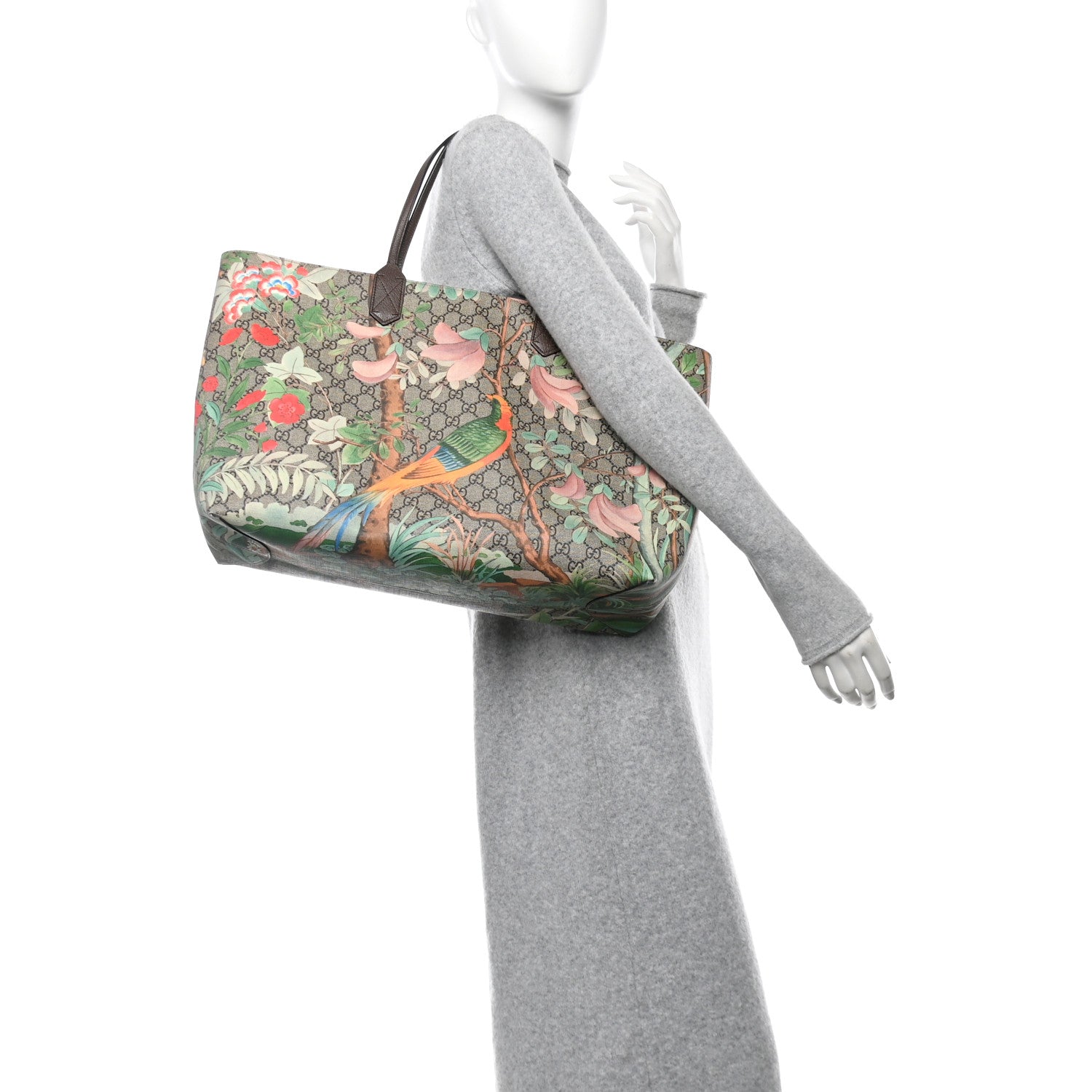 Gucci GG Supreme Monogram Tian Large Shopping Tote Beige Multicolor New Acero 2 of 11