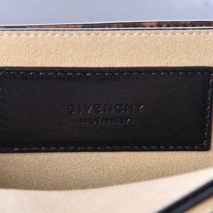 Givenchy Calfskin Suede Leopard Print Small GV3 Shoulder Bag Black Chestnut 6 of 10