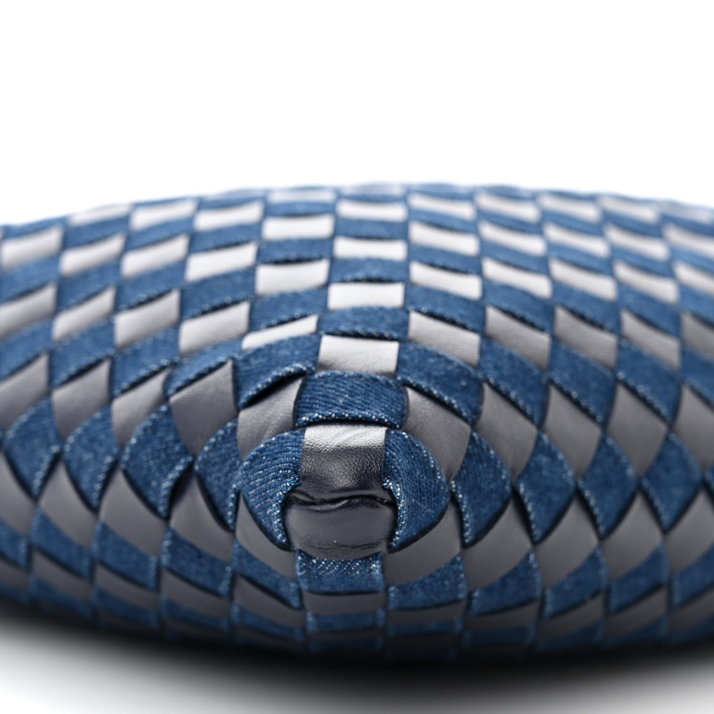 Denim Calfskin Intrecciato Small Hop Abyss Indigo