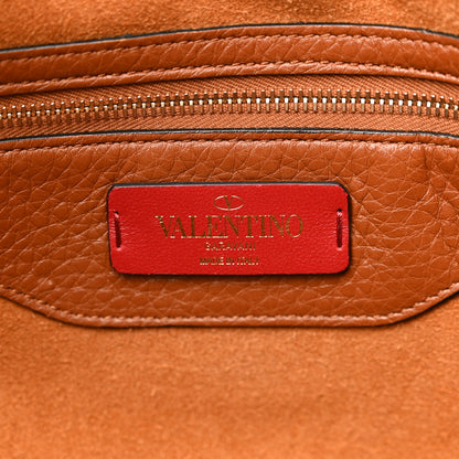 Valentino Garavani Grained Calfskin Rockstud Shoulder Tote Bright Cognac 6 of 18