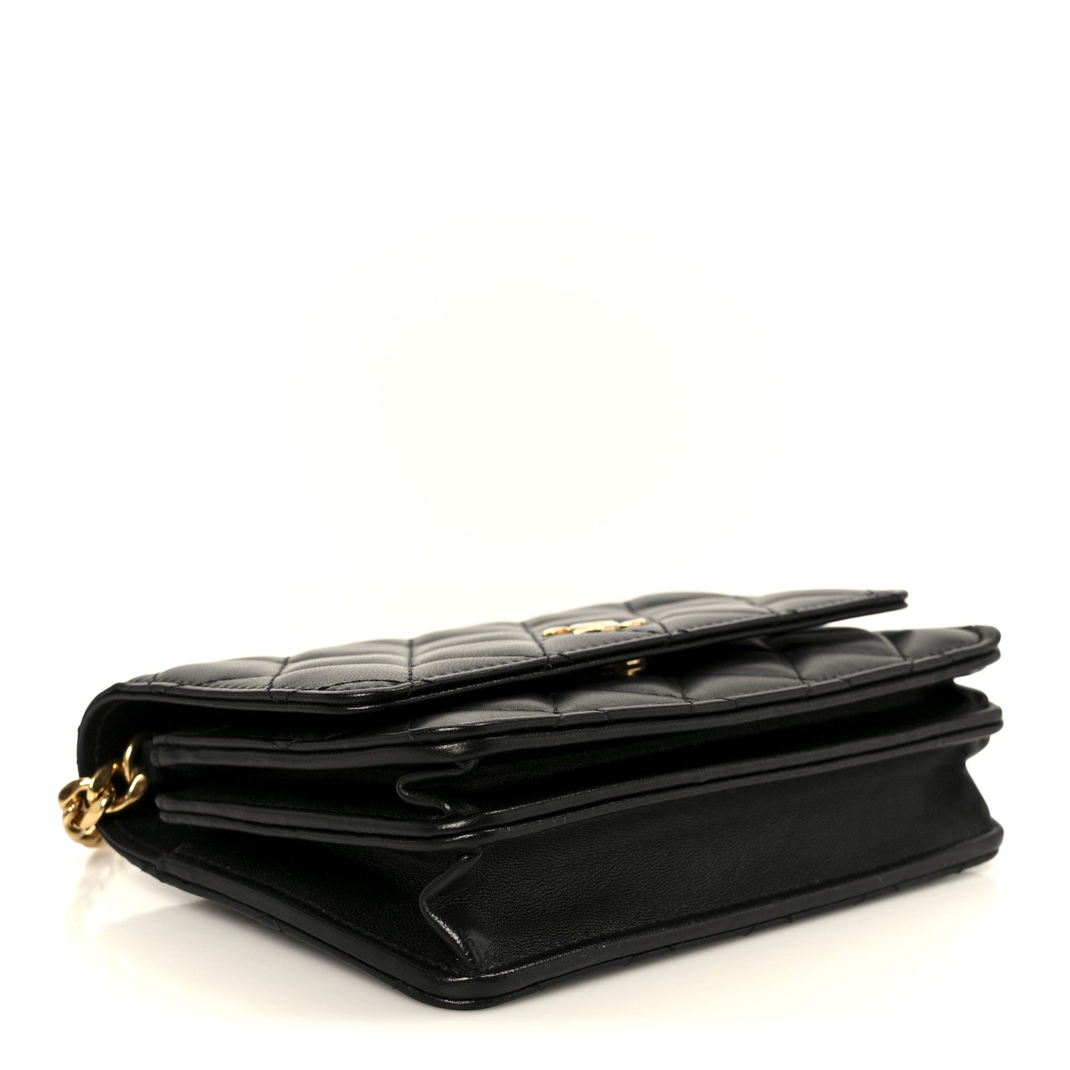 Chanel Lambskin Quilted CC Pearl Enamel Clutch on Chain WOC Black 4 of 11