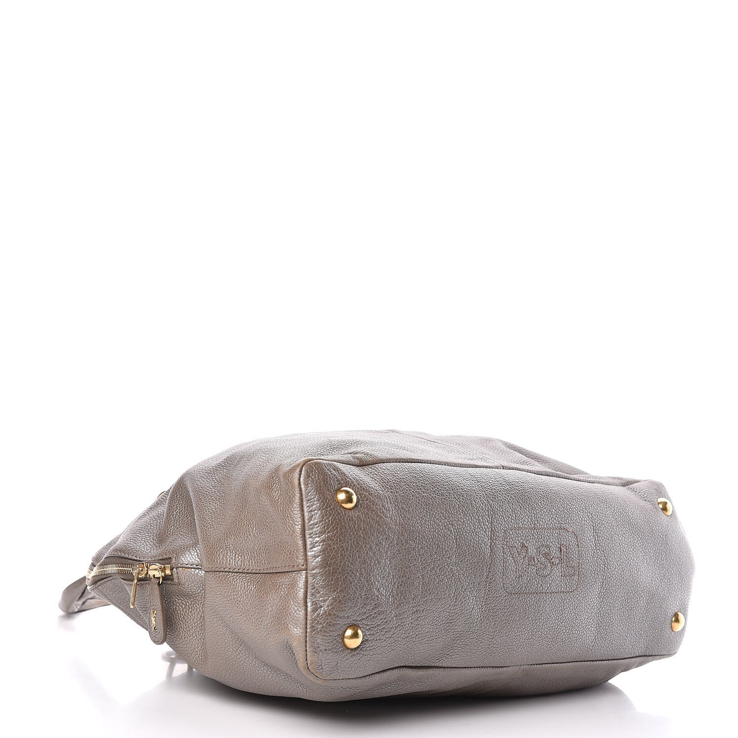 Saint Laurent Metallic Calfskin Large Calypso Tote Grey 4 of 14