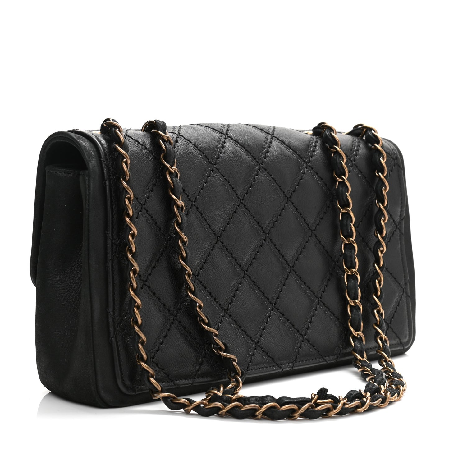 Calfskin Quilted Flap Black