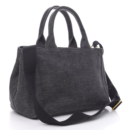 Prada Denim Robot Tote Bag Black 3 of 13