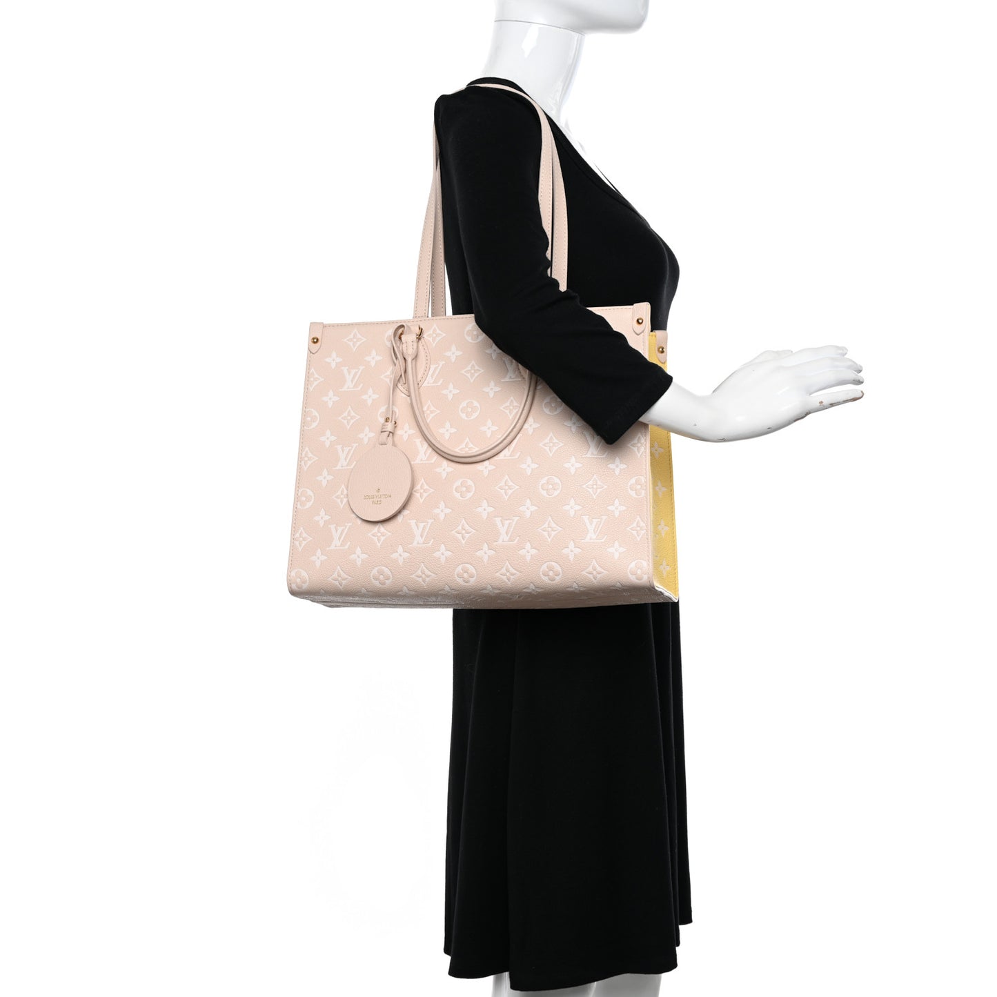 LOUIS VUITTON Empreinte Monogram Spring In The City Onthego MM Beige Pink Yellow