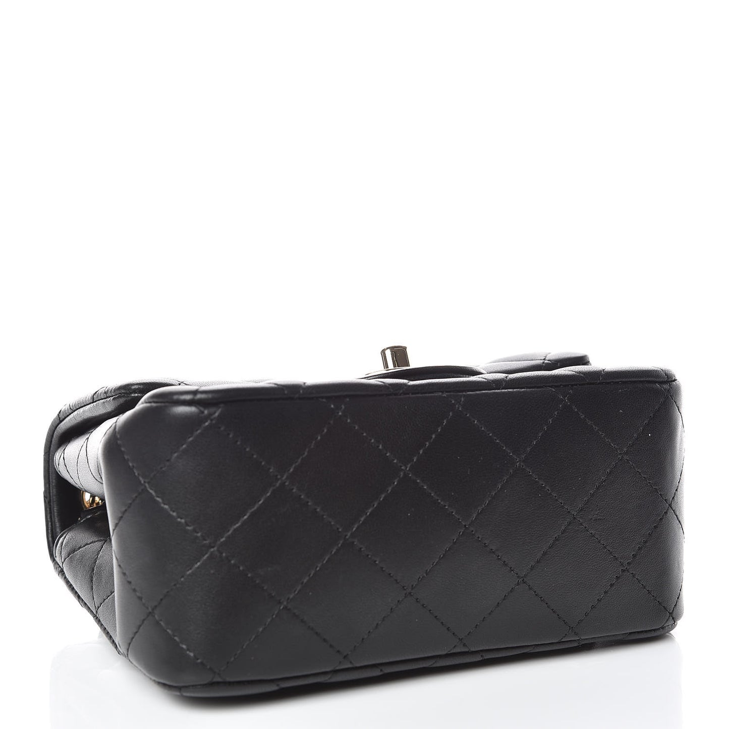 Lambskin Quilted Mini Square Flap Black