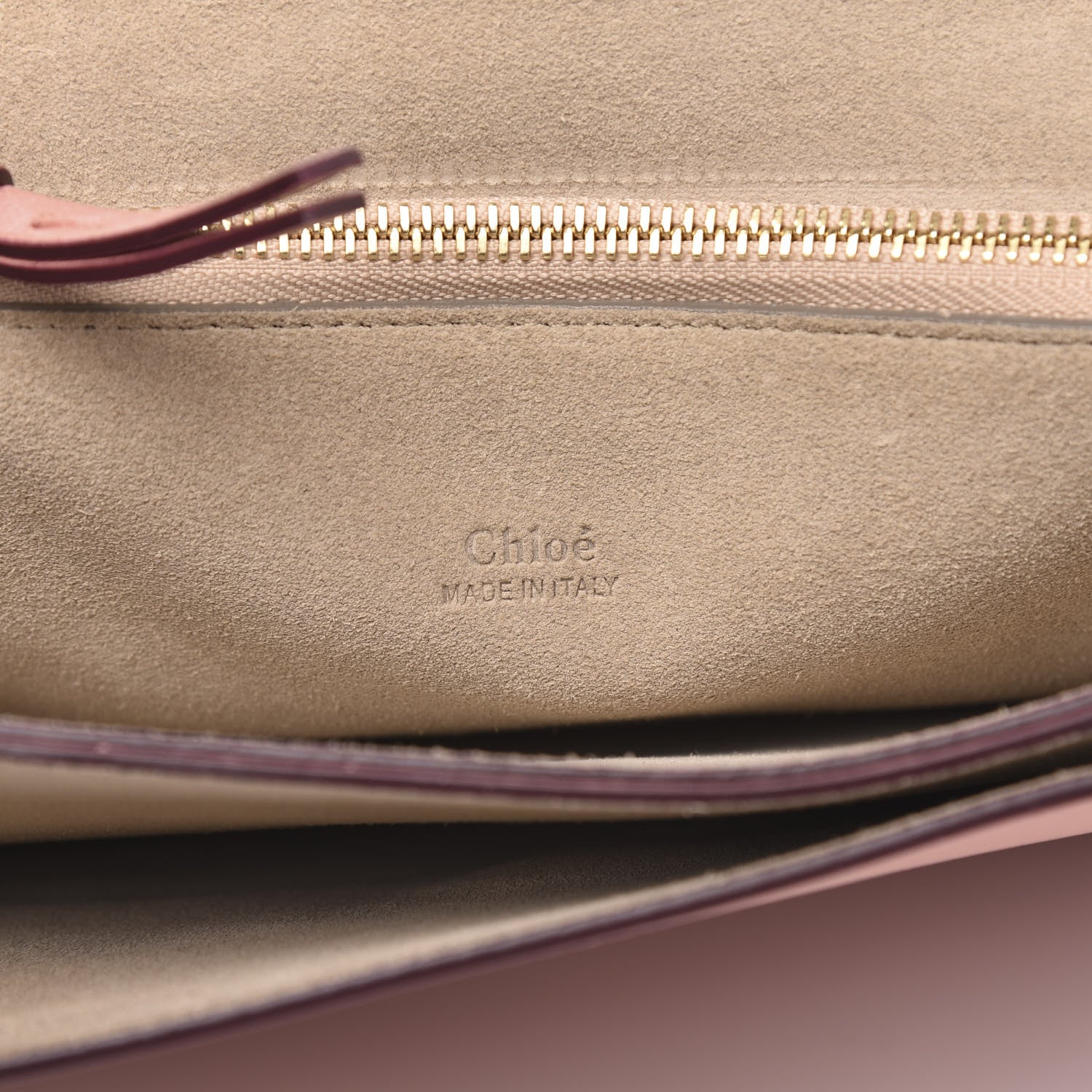 Chloe Calfskin Suede Medium Faye Shoulder Bag Misty Rose Dark Purple 7 of 9