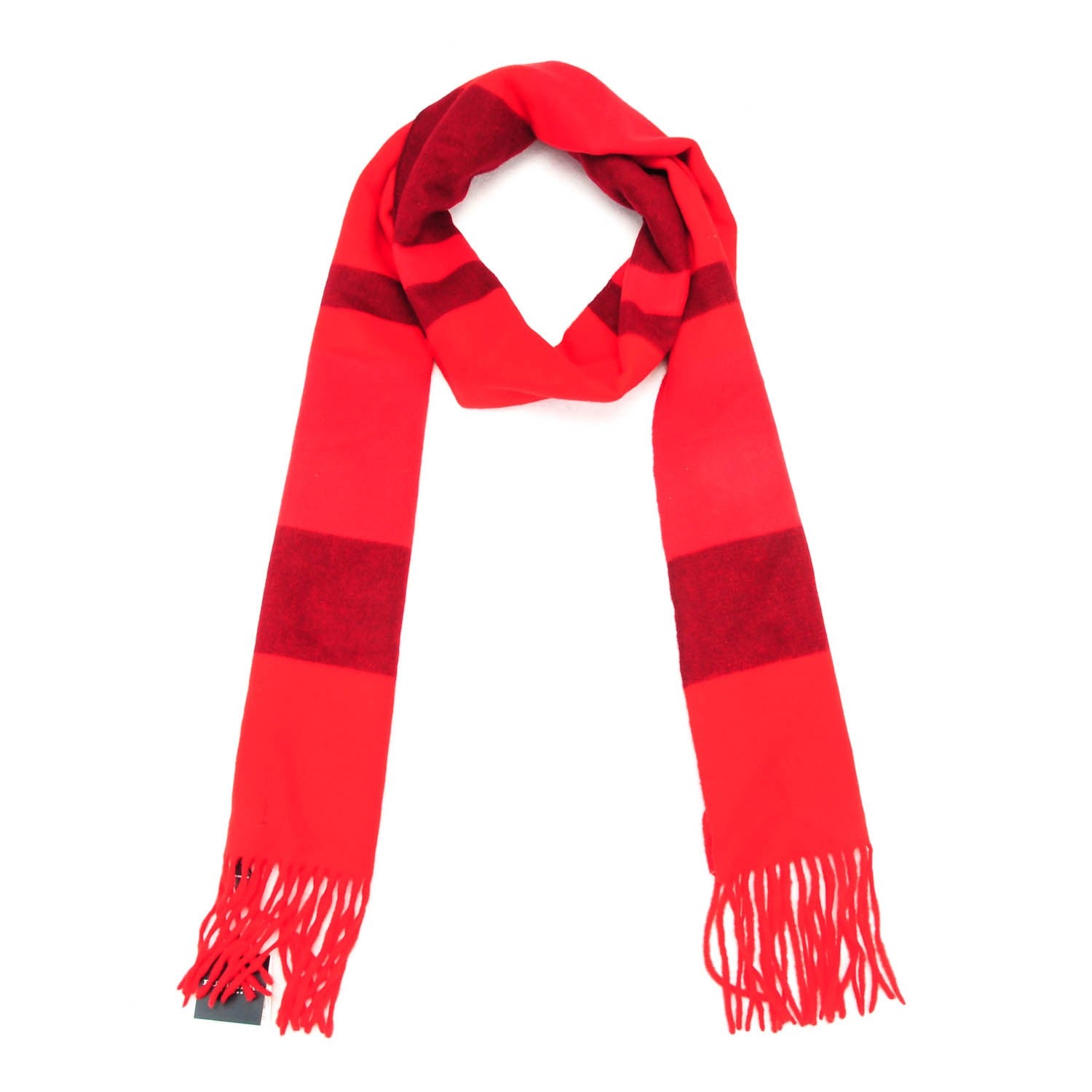 Burberry Merino Wool Cashmere Check Scarf Red 1 of 4