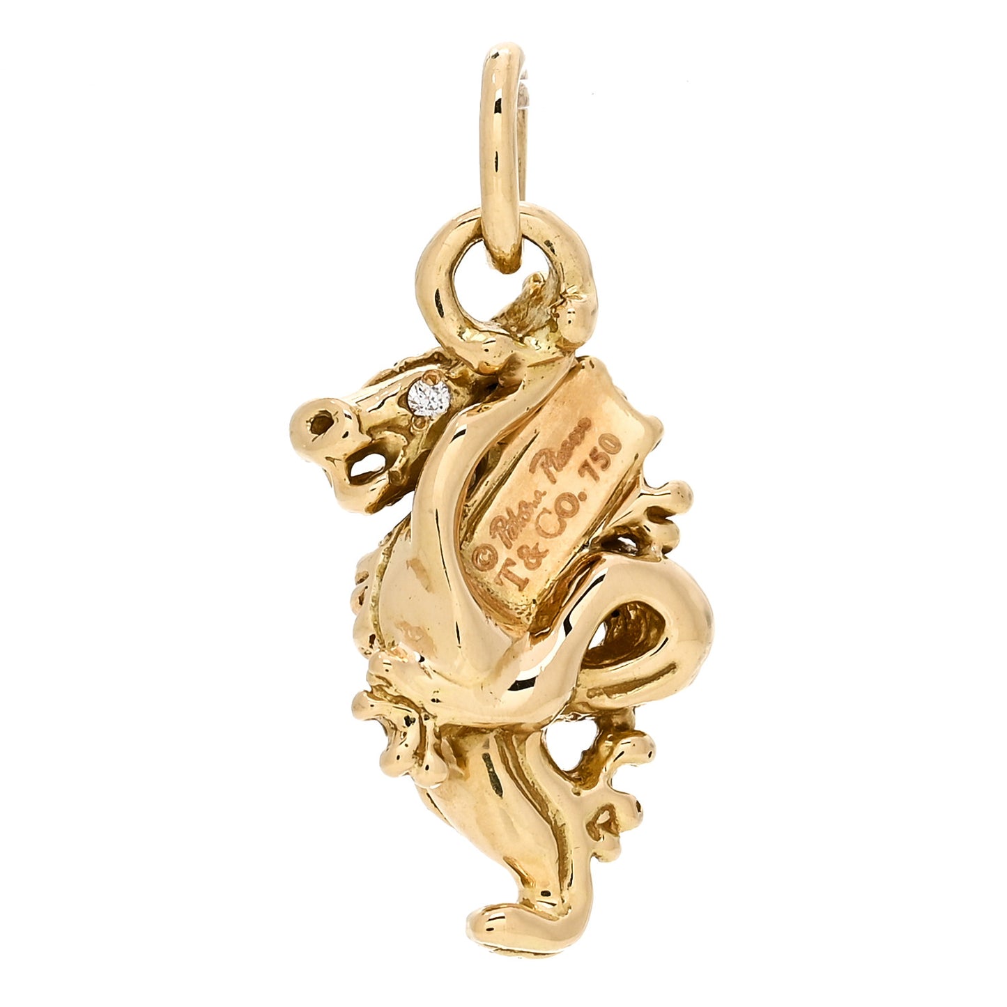 18K Yellow Gold Diamond Paloma Picasso Chinese Zodiac Dragon Charm
