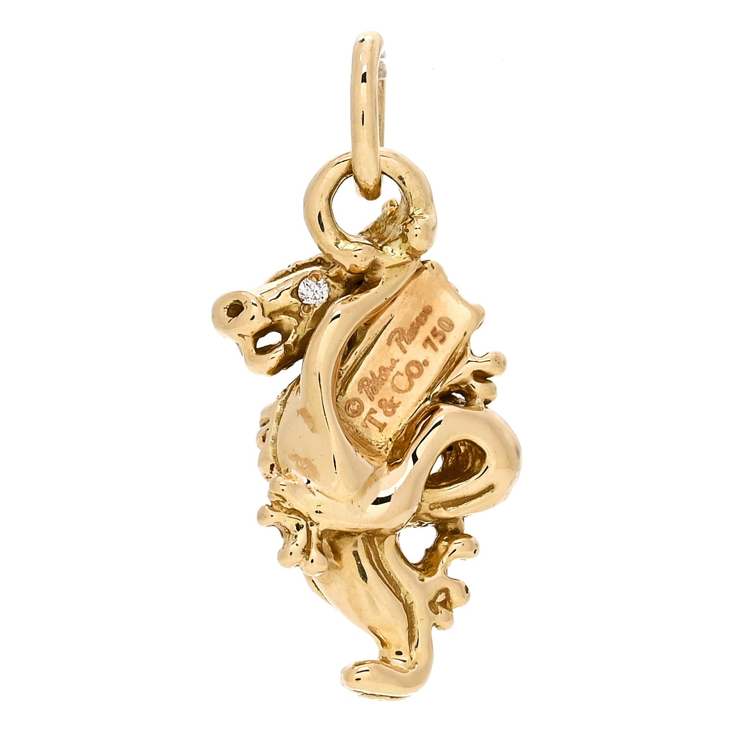 Tiffany 18K Yellow Gold Diamond Paloma Picasso Chinese Zodiac Dragon Charm 3 of 4