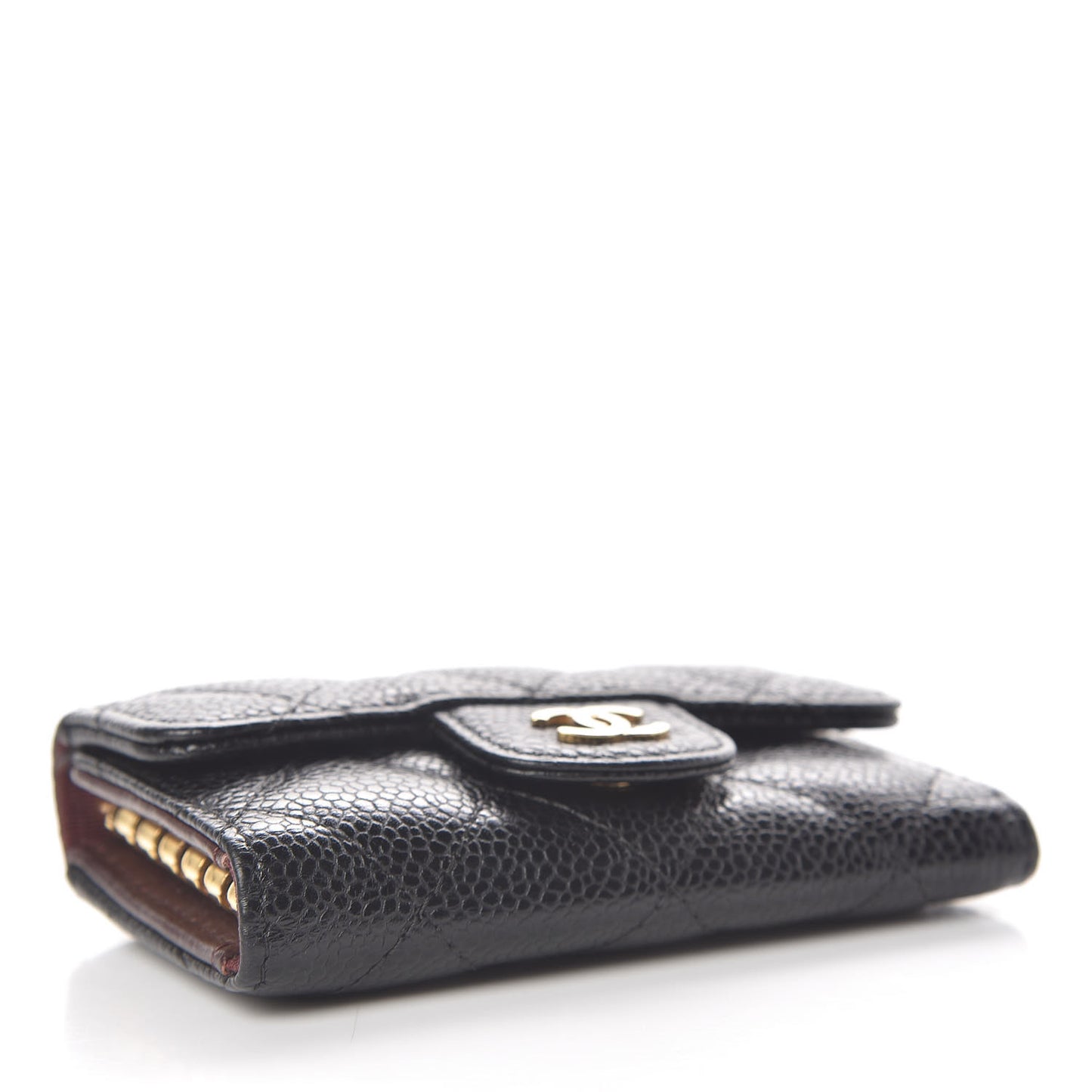 Caviar Quilted 6 Key Holder Black
