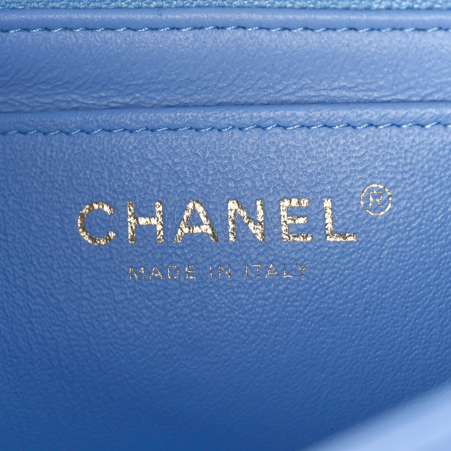 Lambskin Quilted Mini Rectangular Flap Light Blue