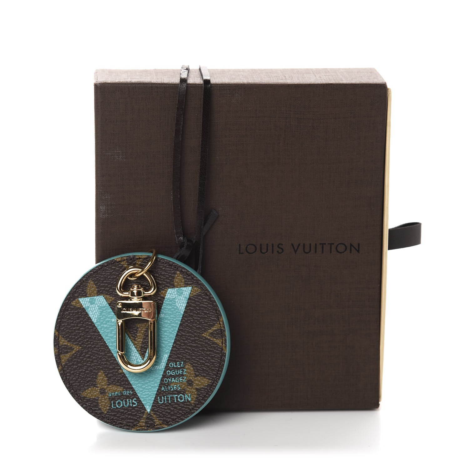 Louis Vuitton Monogram Illustre V Bag Charm Key Ring Turquoise 4 of 4