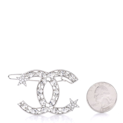 Chanel Crystal Starfall CC Hair Clip Silver 2 of 4