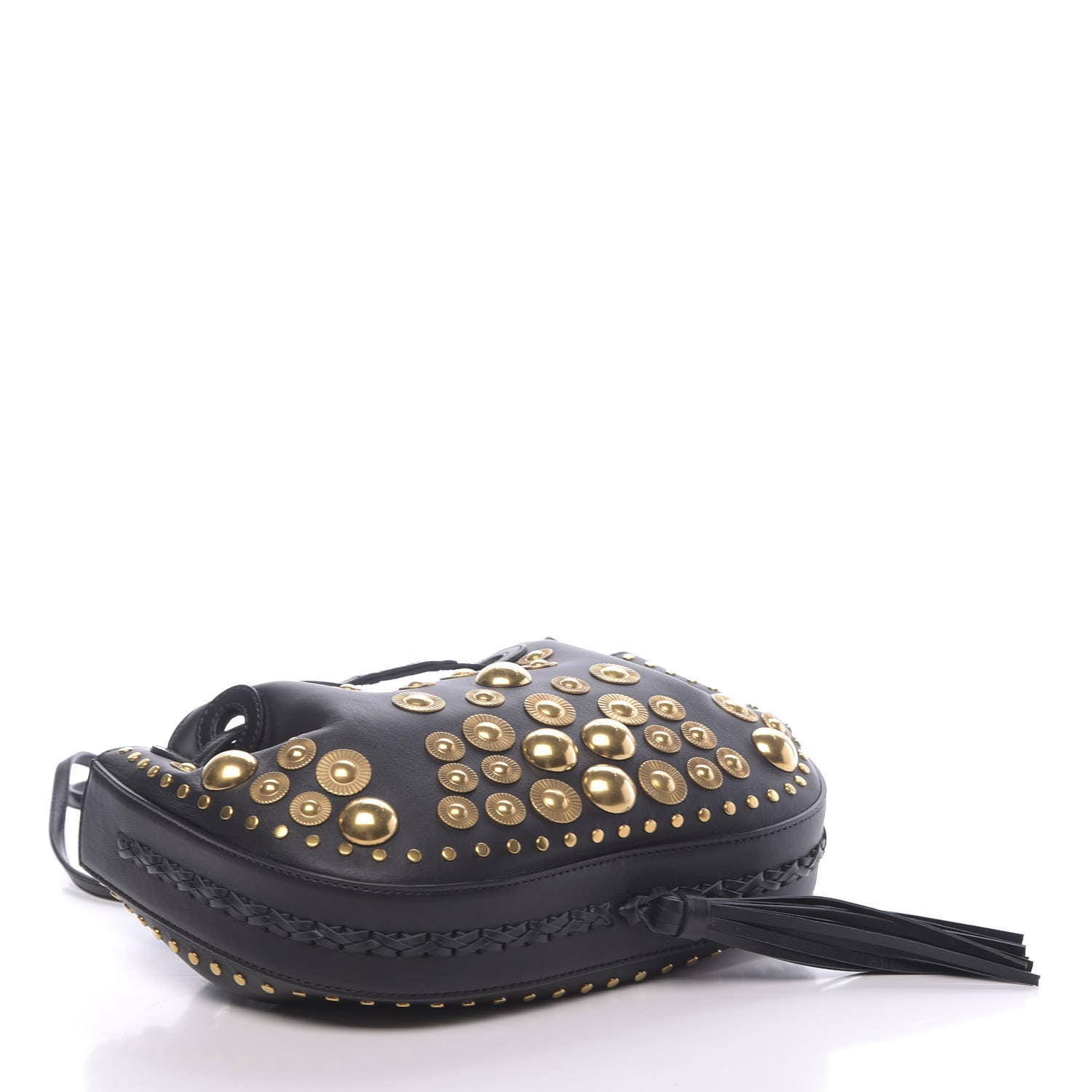 Chloe Lambskin Studded Small Inez Drawstring Bag Black 4 of 9