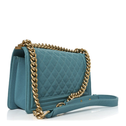 Chanel Caviar Quilted Medium Boy Flap Turquoise 3 of 10