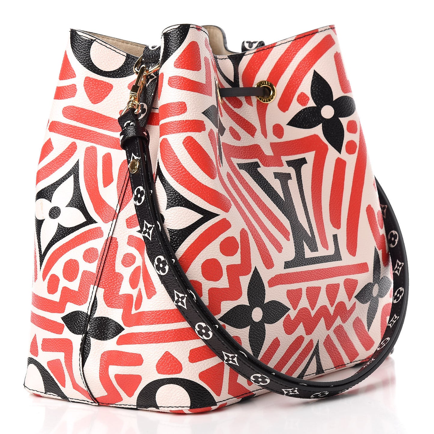 Monogram Giant Crafty NeoNoe MM Creme Rouge Black