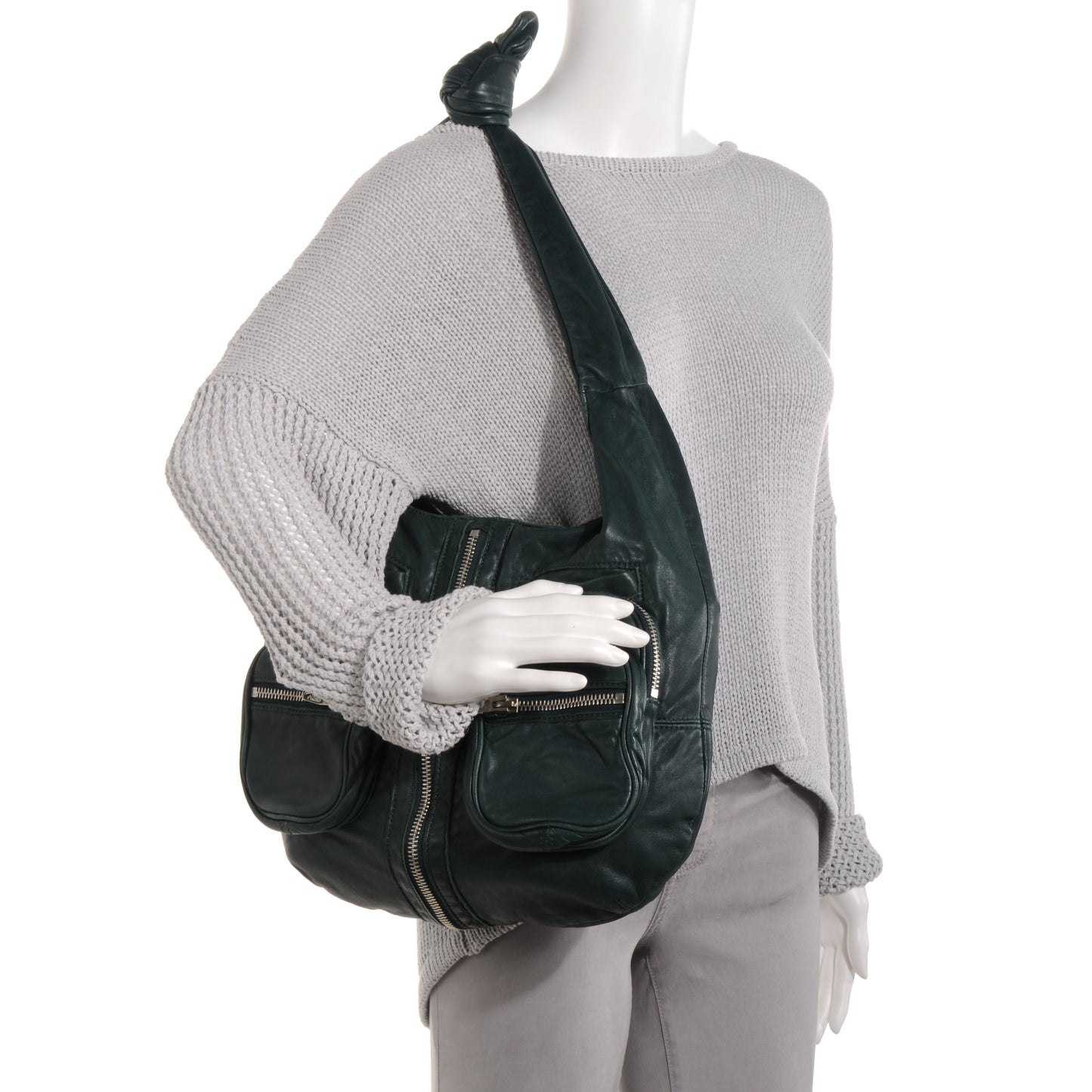 Leather Donna Hobo English Green