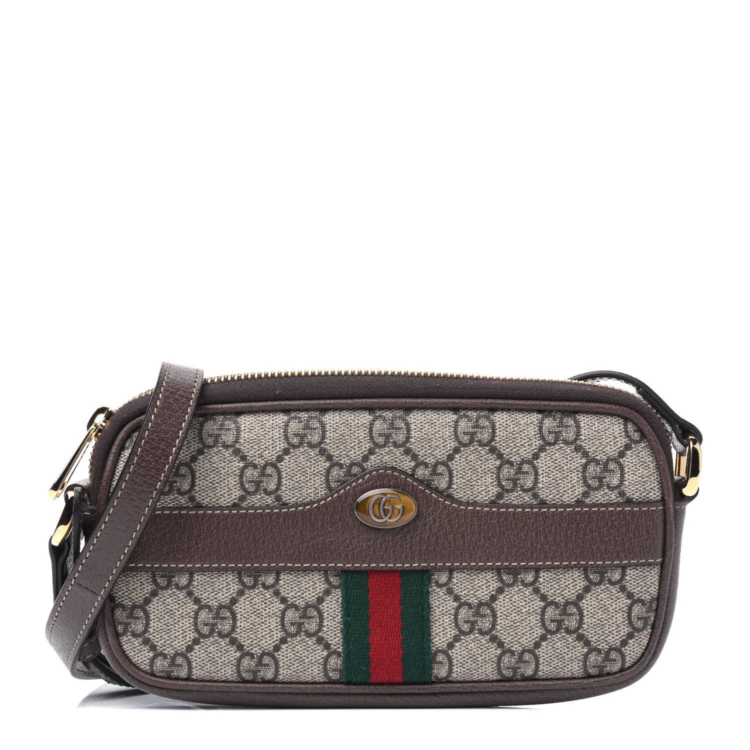 Gucci GG Supreme Monogram Web Mini Ophidia GG Bag Brown 1 of 11
