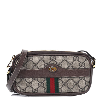 Gucci GG Supreme Monogram Web Mini Ophidia GG Bag Brown 1 of 11