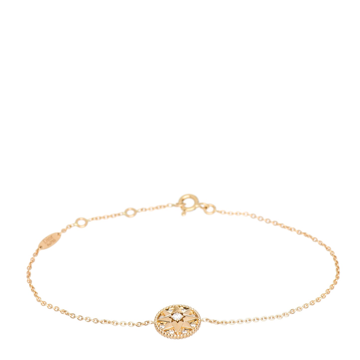 18K Yellow Gold Pave Diamond Rose Des Vents Bracelet