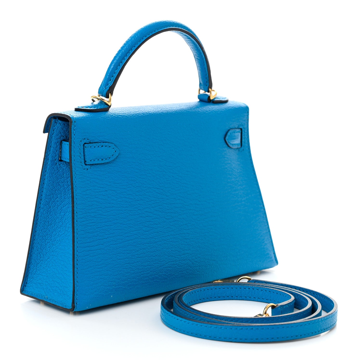 Hermes Chevre Mysore Mini Kelly Sellier 20 Bleu Frida 3 of 10
