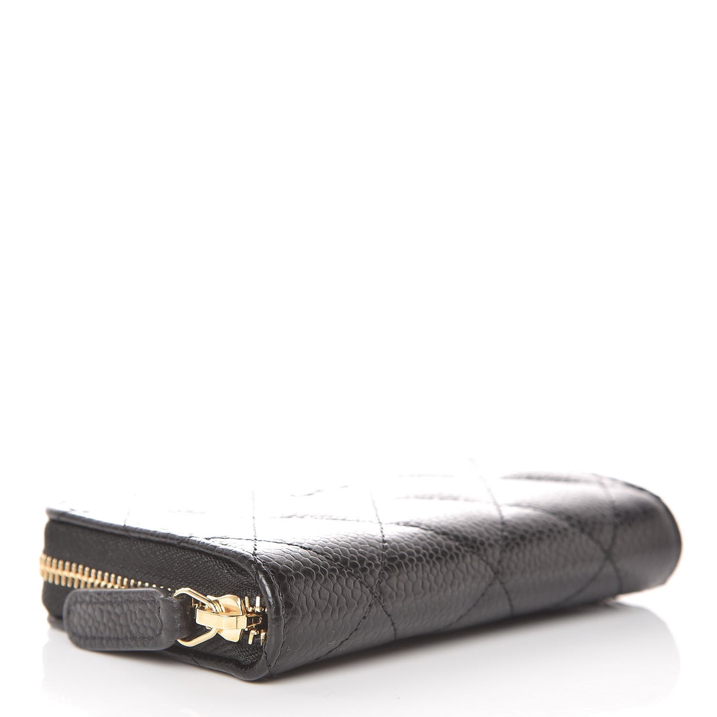 Caviar Quilted Zip Coin Purse Black