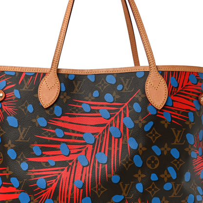 Louis Vuitton Monogram Jungle Dots Neo Neverfull MM Coquelicot Denim 12 of 15