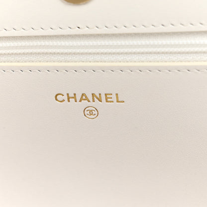 Chanel Caviar Quilted Boy Wallet On Chain WOC White 6 of 12