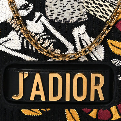 Christian Dior Canvas Embroidered Tarot J'Adior Chain Flap Bag Black Multicolor 7 of 9