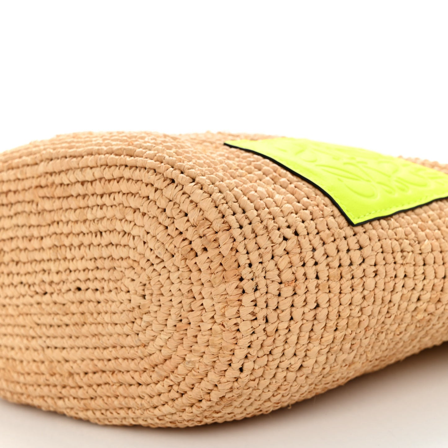 Raffia Crossbody Bag Natural Neon Yellow