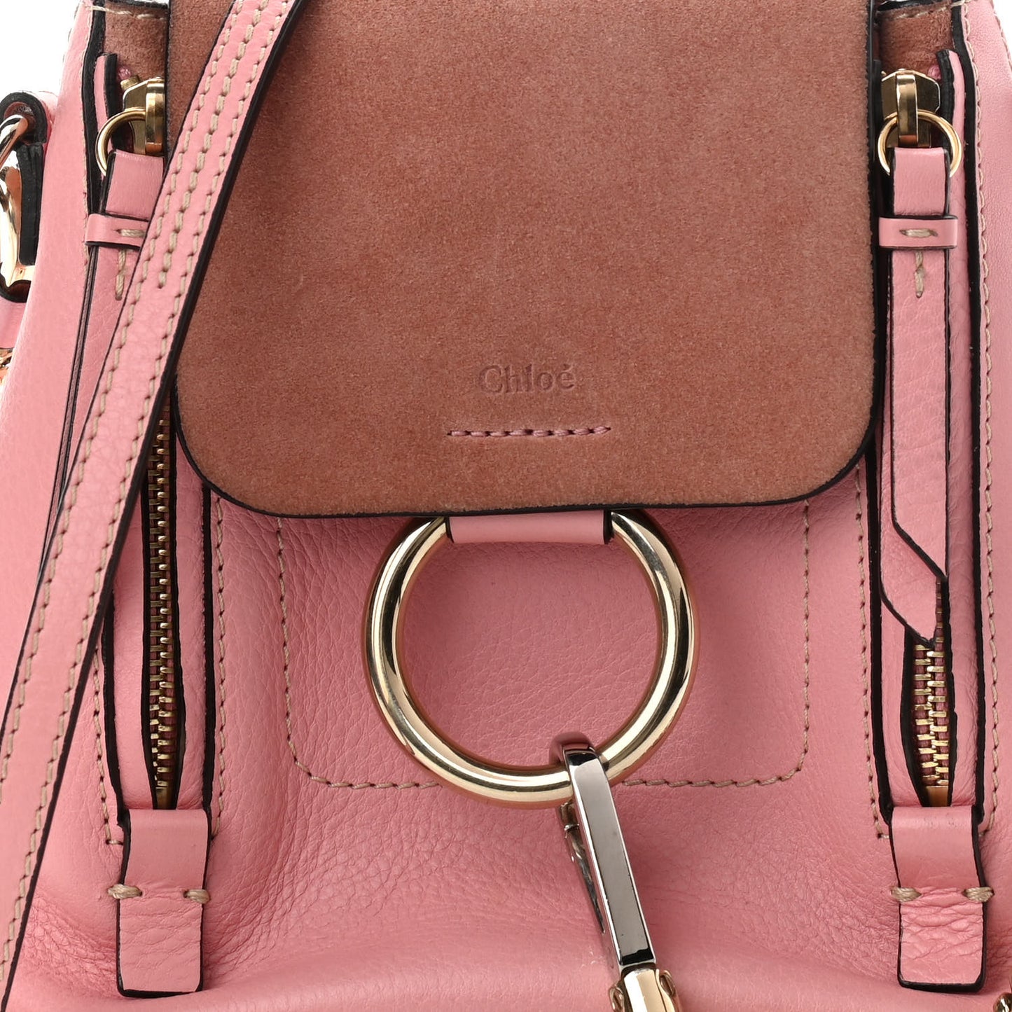 Suede Calfskin Mini Faye Backpack Ideal Blush