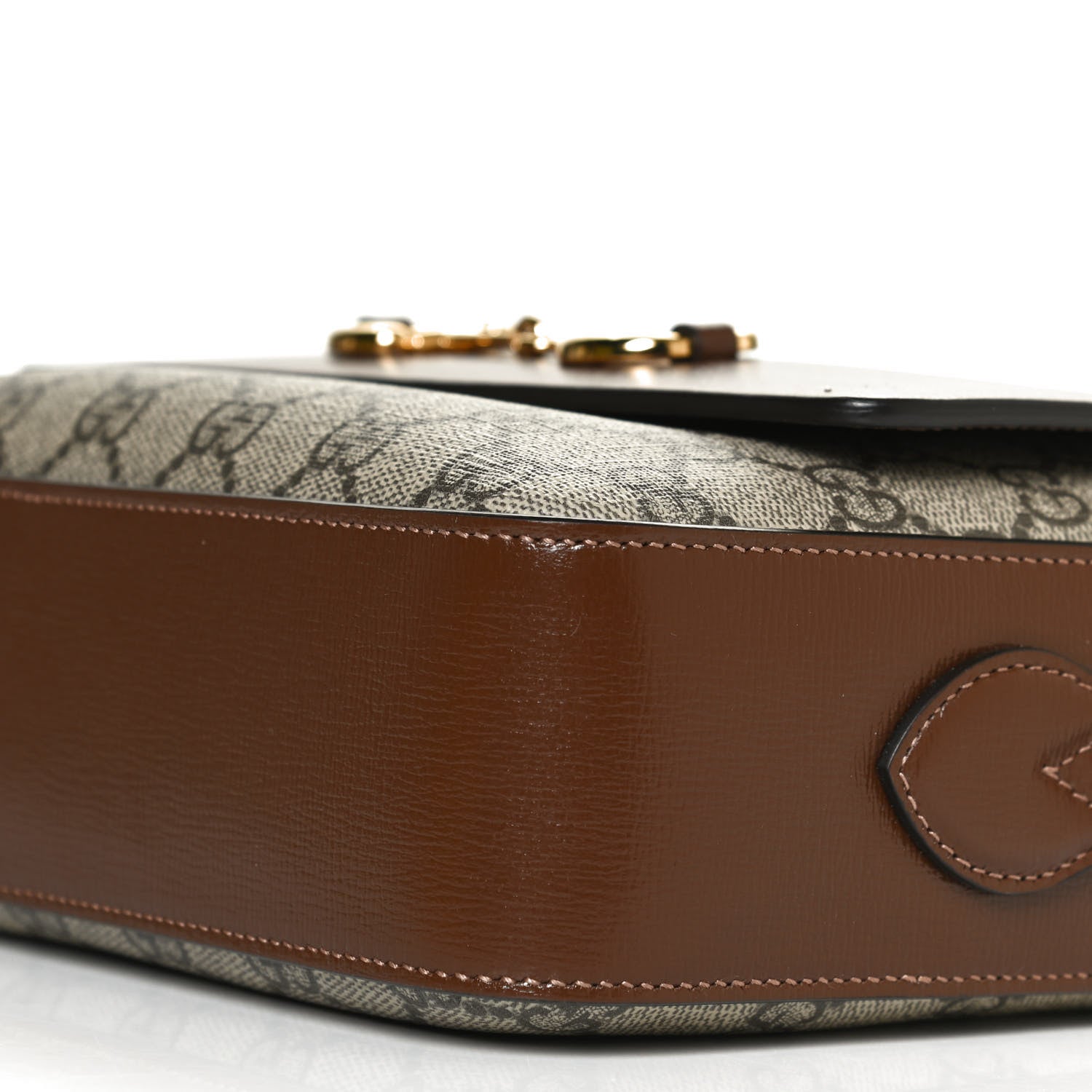 Gucci GG Supreme Monogram Small Horsebit 1955 Shoulder Bag Beige Brown Sugar 11 of 14