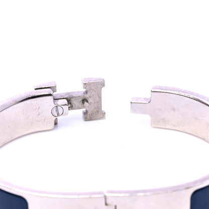 Hermes Narrow Enamel Clic Clac H Bracelet PM Bleu De Genes 6 of 6