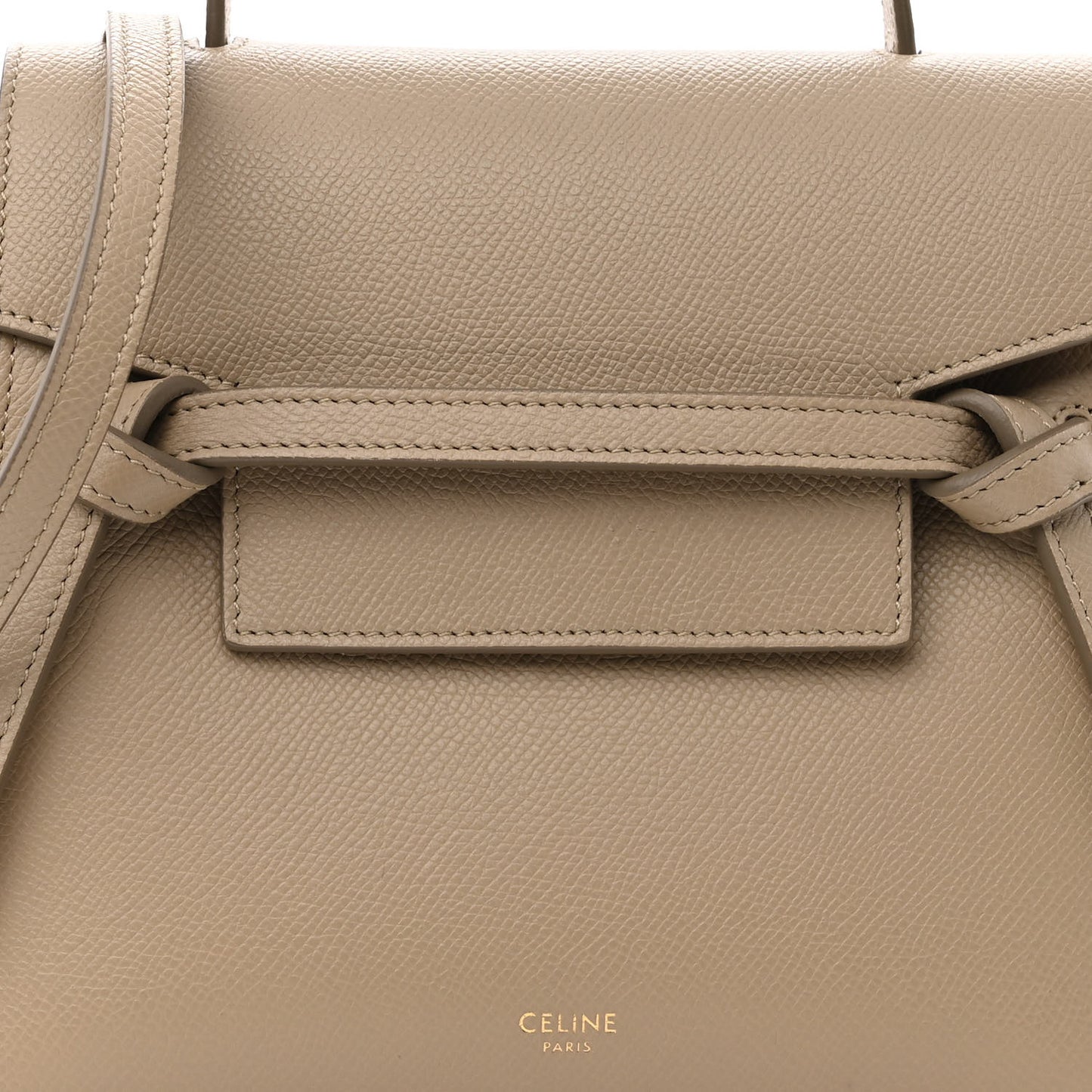 Grained Calfskin Nano Belt Bag Light Taupe