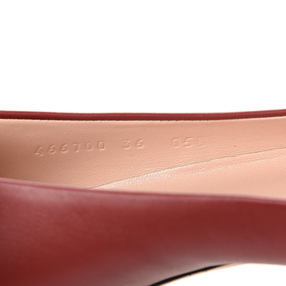 Gucci Calfskin Horsebit Ballerina Flats 36 Red 8 of 9