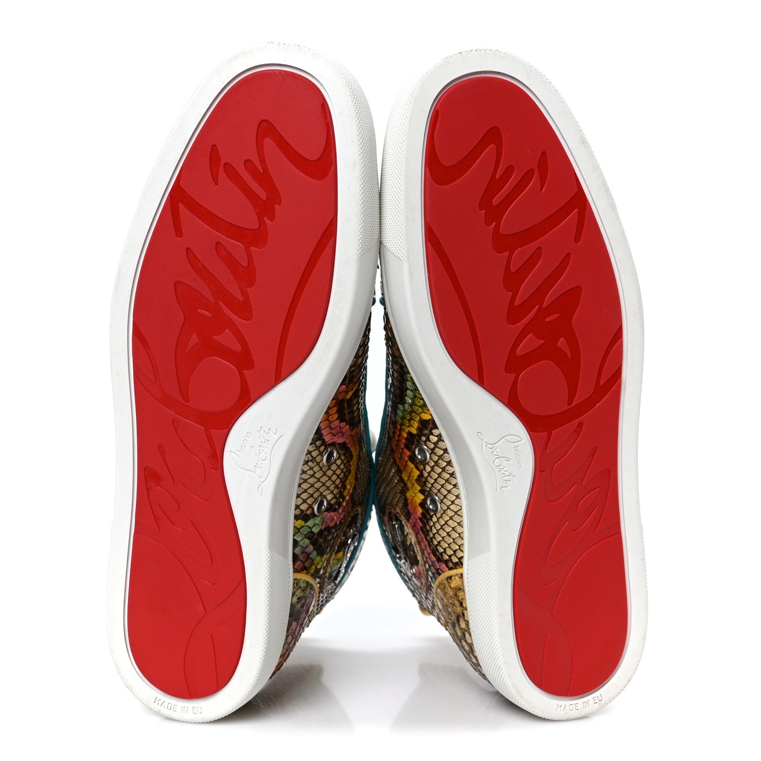 Christian Louboutin Snakeskin Mens Louis Flat Sneakers 40 Multicolor 6 of 10