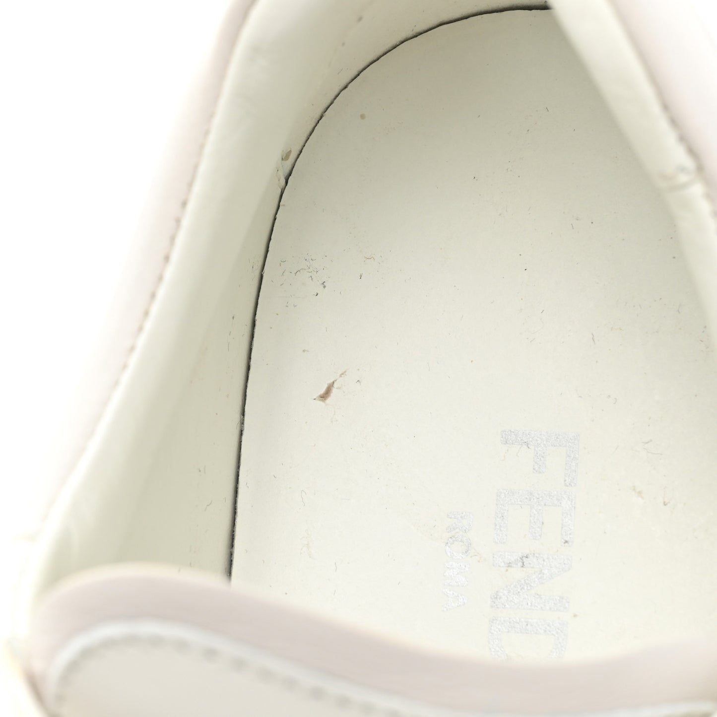 Velvet FF Calfskin Womens Fendi Force Low Top Sneakers 39 White