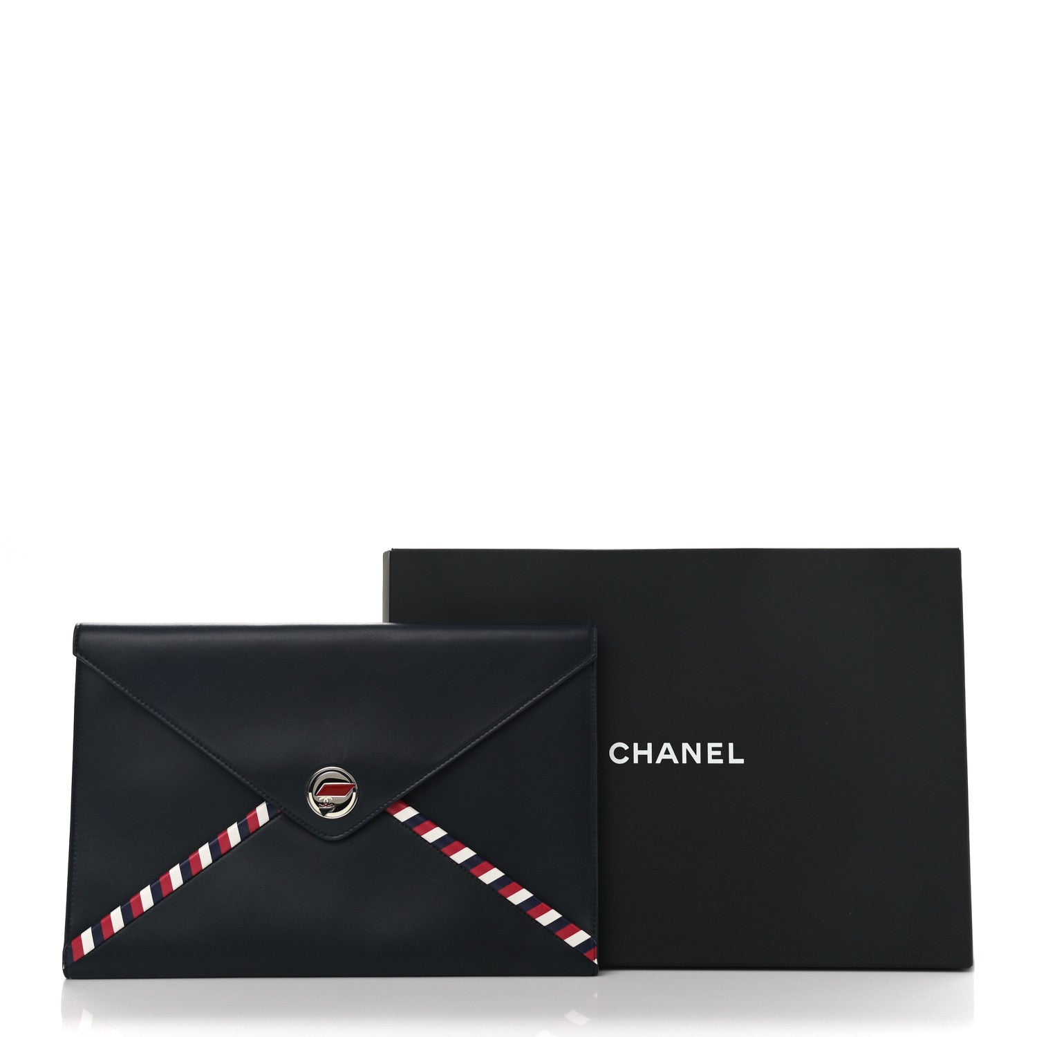 Chanel Lambskin Airline Envelope Pouch Navy 8 of 8