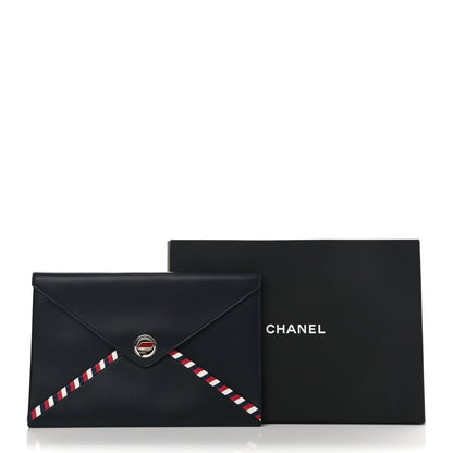 Chanel Lambskin Airline Envelope Pouch Navy 8 of 8